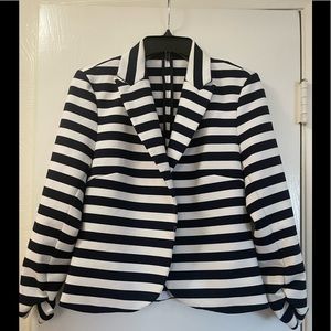 Amanda & Chelsea Navy White Stripped Blazer- Size 10